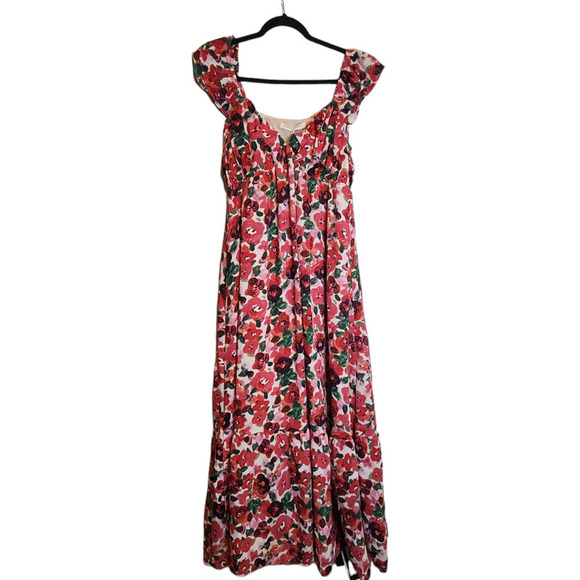 Nwt ENDLESS ROSE Big Floral Sweetheart Maxi Dress size large - Picture 3 of 11
